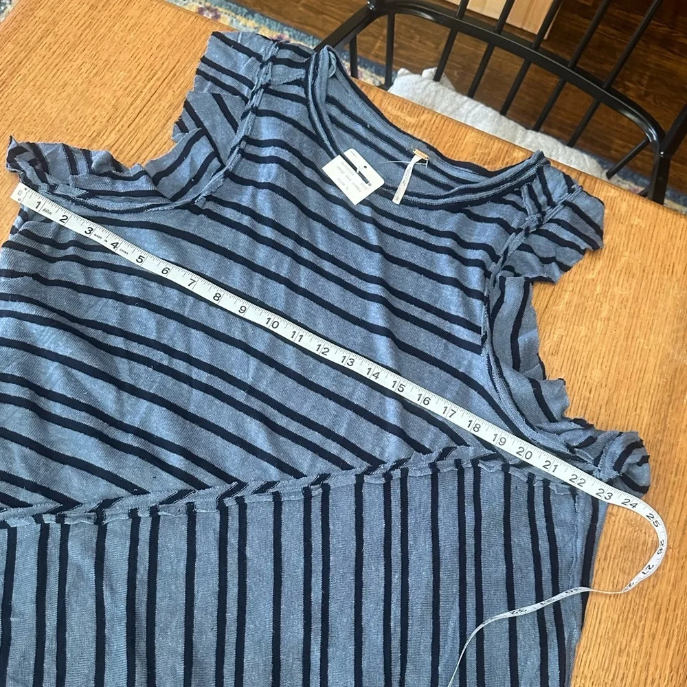 Free People NWT Between The Lines Tunic deep sea combo sz L 23” p2p